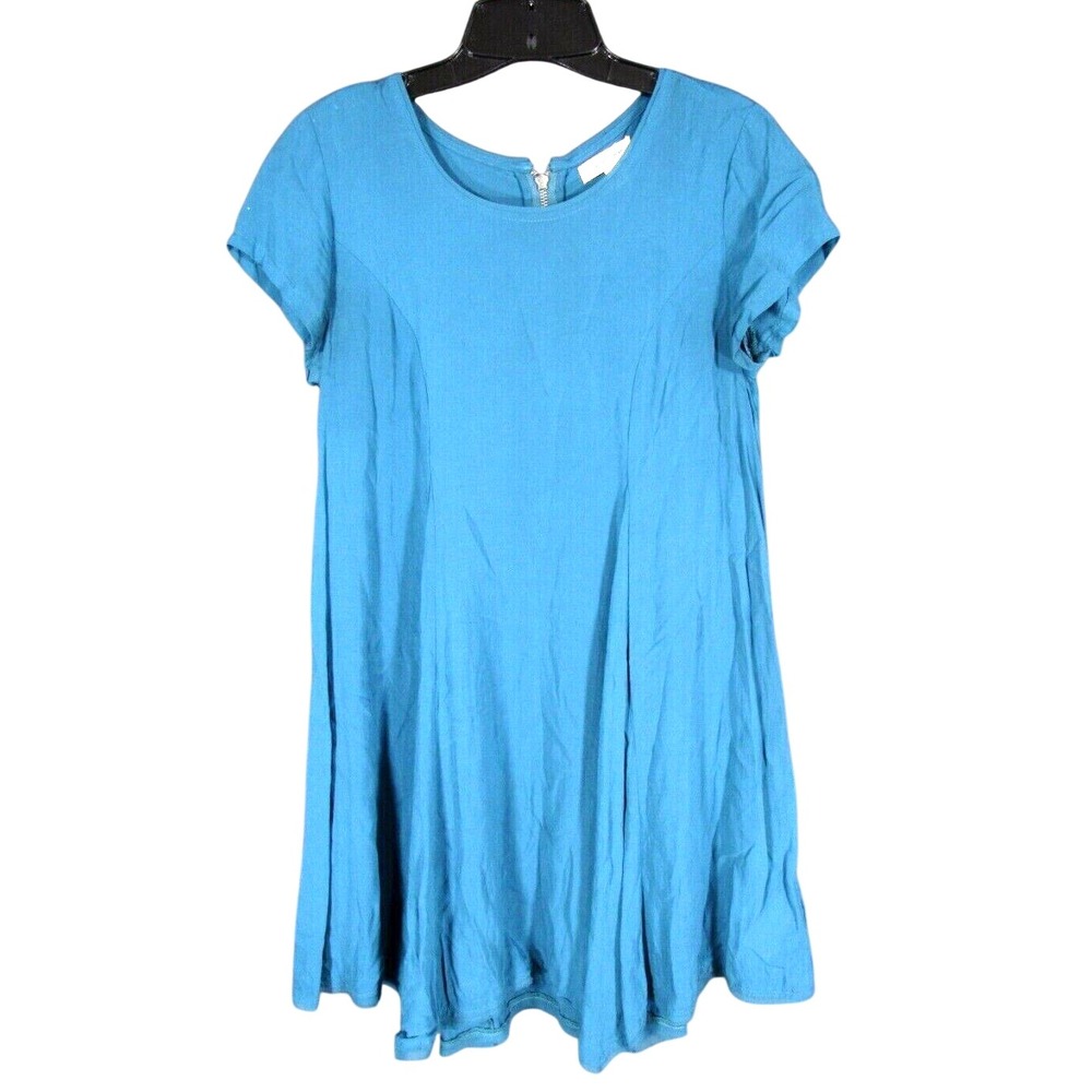 Urban Outfitters SILENCE + NOISE Swing A-Line Dress TEAL BLUE Rayon Challis XS